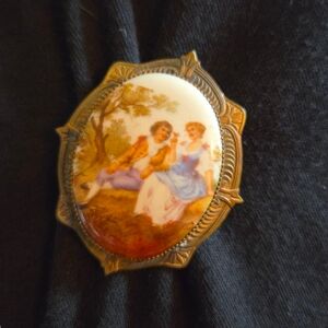 Vintage Porcelain Brooch